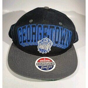 Vintage Georgetown Hoyas Snapback Hat Navy Blue Embroidered Adjustable Cap